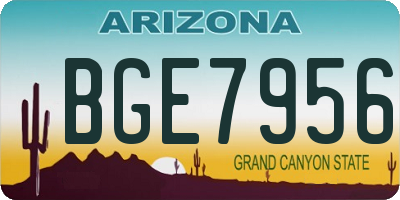 AZ license plate BGE7956