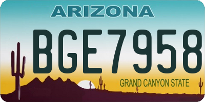 AZ license plate BGE7958