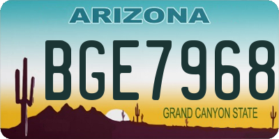 AZ license plate BGE7968