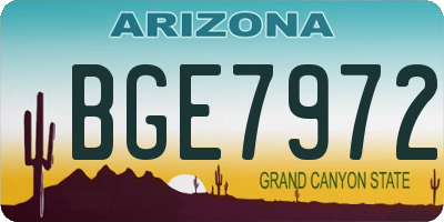 AZ license plate BGE7972