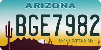 AZ license plate BGE7982