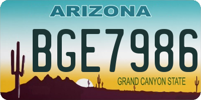 AZ license plate BGE7986
