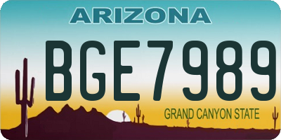 AZ license plate BGE7989