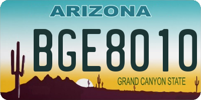 AZ license plate BGE8010
