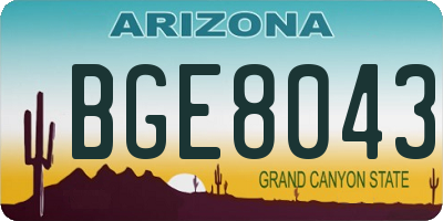 AZ license plate BGE8043