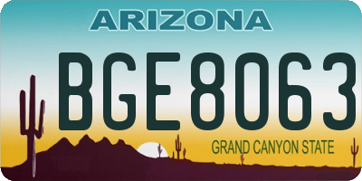 AZ license plate BGE8063