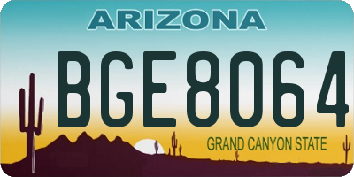 AZ license plate BGE8064