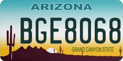 AZ license plate BGE8068