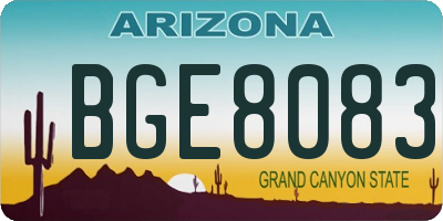 AZ license plate BGE8083