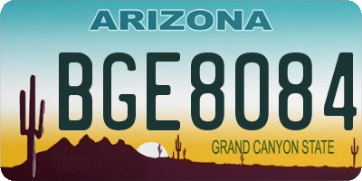 AZ license plate BGE8084