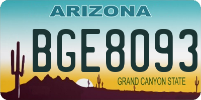 AZ license plate BGE8093