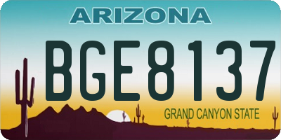 AZ license plate BGE8137