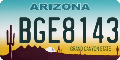 AZ license plate BGE8143
