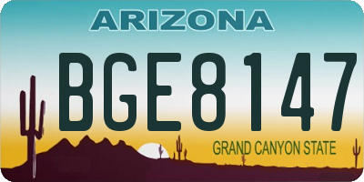 AZ license plate BGE8147