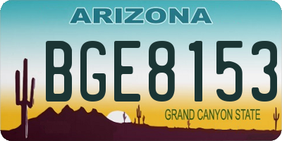 AZ license plate BGE8153