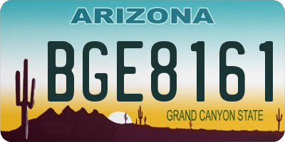 AZ license plate BGE8161