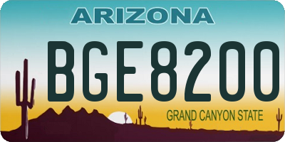 AZ license plate BGE8200