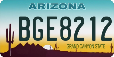 AZ license plate BGE8212