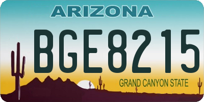 AZ license plate BGE8215