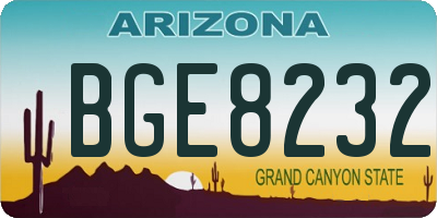 AZ license plate BGE8232