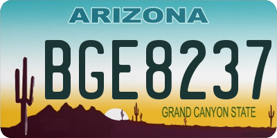 AZ license plate BGE8237