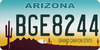 AZ license plate BGE8244