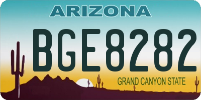 AZ license plate BGE8282