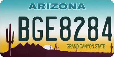 AZ license plate BGE8284