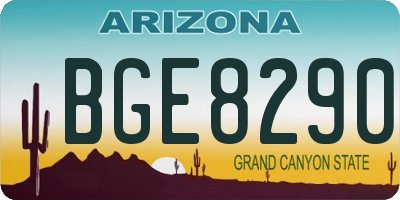 AZ license plate BGE8290