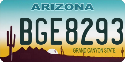 AZ license plate BGE8293