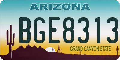AZ license plate BGE8313