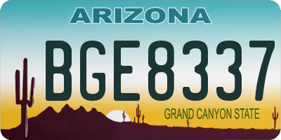AZ license plate BGE8337