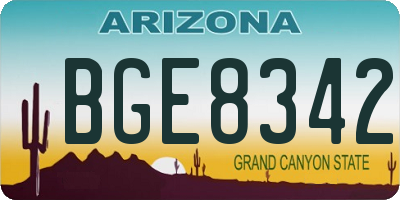 AZ license plate BGE8342