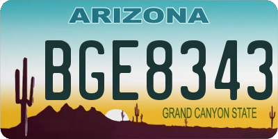 AZ license plate BGE8343
