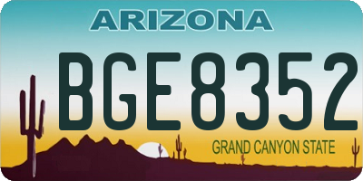 AZ license plate BGE8352