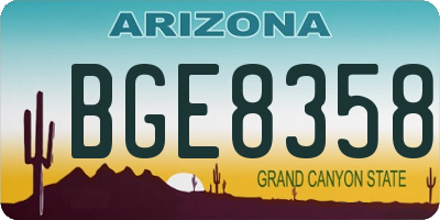 AZ license plate BGE8358