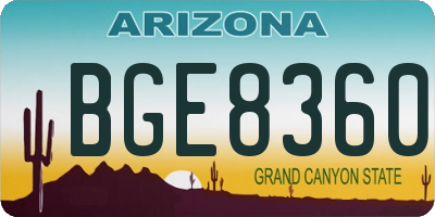 AZ license plate BGE8360