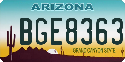 AZ license plate BGE8363