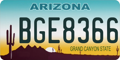 AZ license plate BGE8366