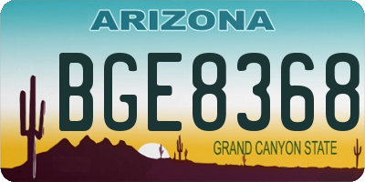 AZ license plate BGE8368