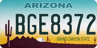 AZ license plate BGE8372