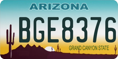 AZ license plate BGE8376