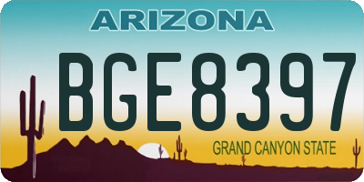AZ license plate BGE8397