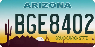 AZ license plate BGE8402