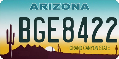 AZ license plate BGE8422