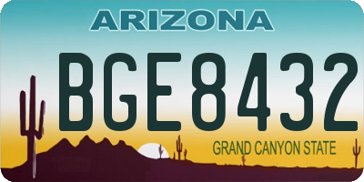 AZ license plate BGE8432