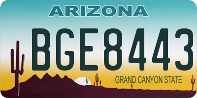 AZ license plate BGE8443
