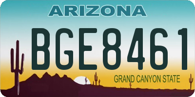 AZ license plate BGE8461