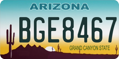 AZ license plate BGE8467