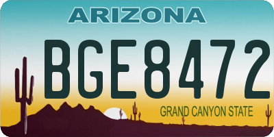 AZ license plate BGE8472